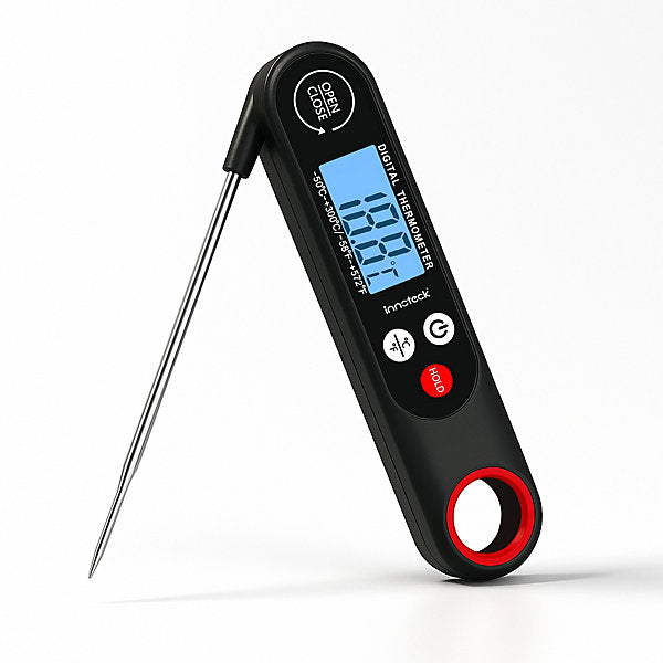 Digital instant-read gourmet cooking thermometer