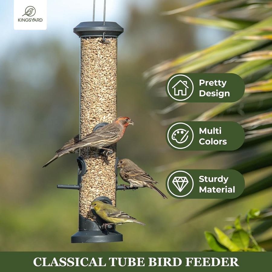 Kingsyard weatherproof tube bird feeder product view